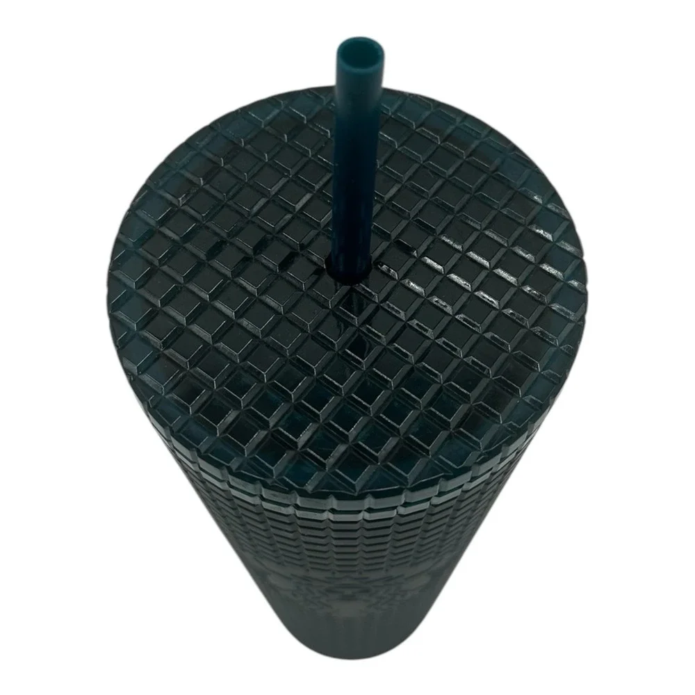Starbucks Navy‎ Blue Soft Touch Grid Tumbler Cold Cup Venti 24 oz Logo 2023